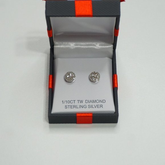 1/10 Ct. TW Diamond Sterling Silver Earrings - Picture 3 of 5